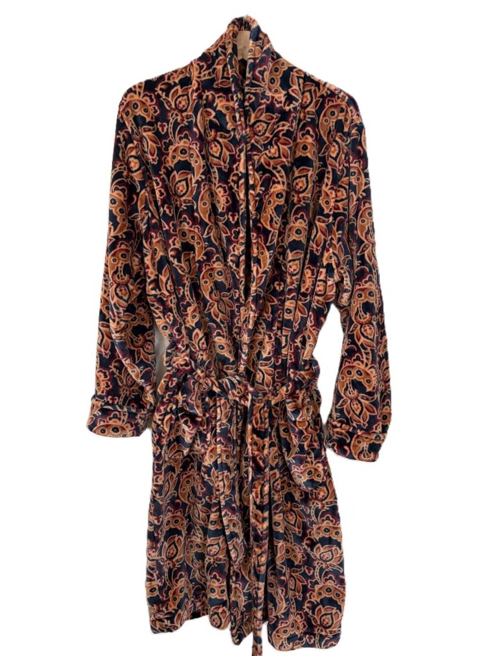 Nordstrom Rack Plush Paisley Shawl Collar Robe M/L